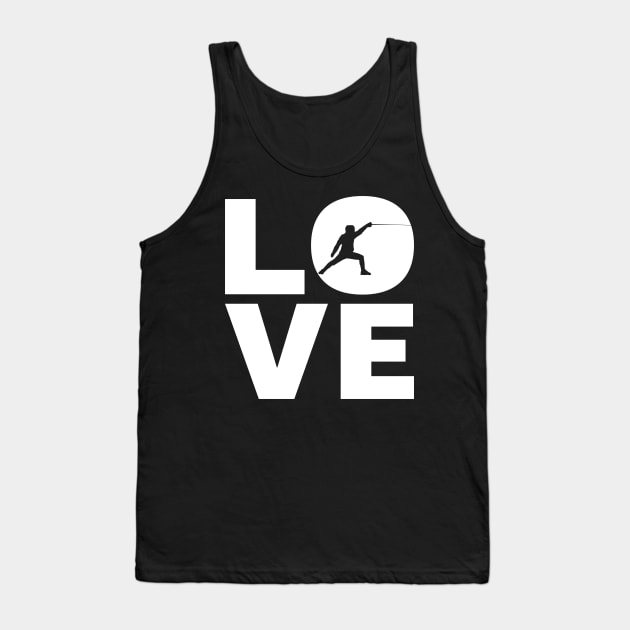 Love Fencing Gift For Fencers Tank Top by OceanRadar